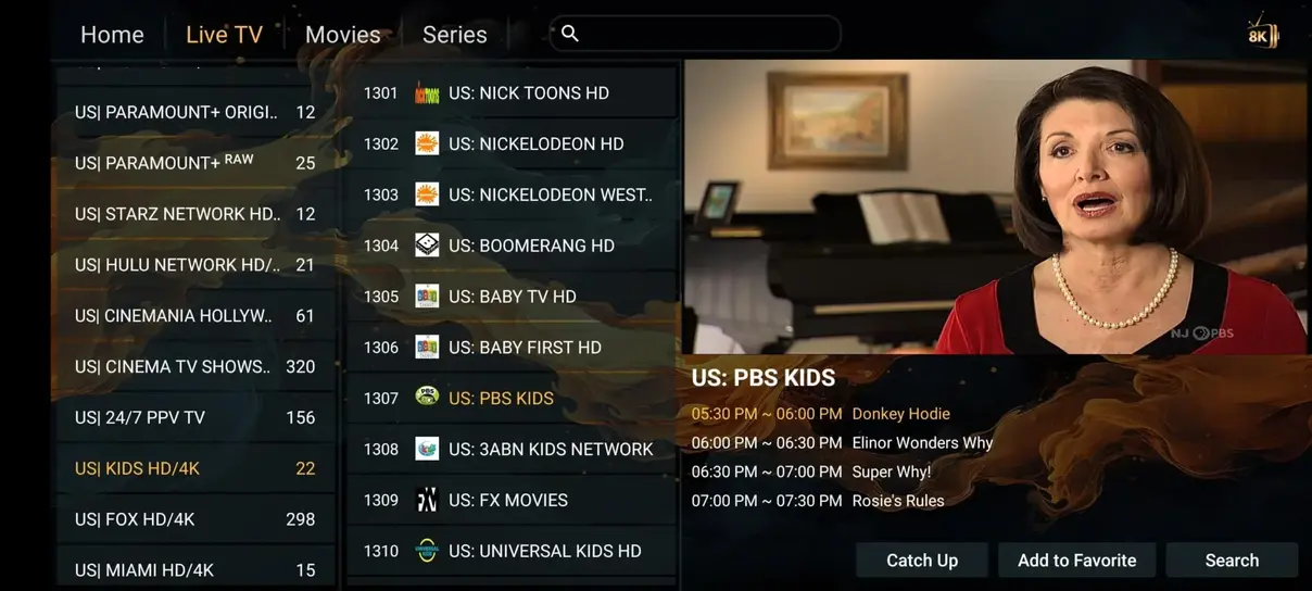 XCodesIPTV HOT Player App Interface Preview
